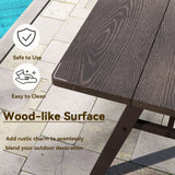 3 Pieces Outdoor Picnic Table and Benches Set for 6 People