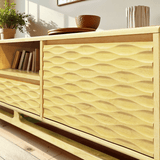 Acacia Elara Solid Wood TV Stand with Storage and Cable Management for TVs up to 80"