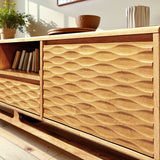 Acacia Elara Solid Wood TV Stand with Storage and Cable Management for TVs up to 80"