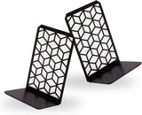 3D Cube Bookends – Geometric Metal Book Ends by Geomod