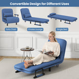 3-in-1 Convertible Sofa Bed with 5-Position Adjustable Backrest and Lumbar Pillow