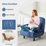 3-in-1 Convertible Sofa Bed with 5-Position Adjustable Backrest and Lumbar Pillow