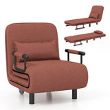 3-in-1 Convertible Sofa Bed with 5-Position Adjustable Backrest and Lumbar Pillow