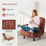 3-in-1 Convertible Sofa Bed with 5-Position Adjustable Backrest and Lumbar Pillow