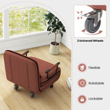 3-in-1 Convertible Sofa Bed with 5-Position Adjustable Backrest and Lumbar Pillow