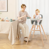 3-in-1 Convertible Wooden High Chair with Cushion