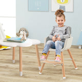 3-in-1 Convertible Wooden High Chair with Cushion