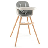 3-in-1 Convertible Wooden High Chair with Cushion