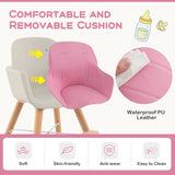 3-in-1 Convertible Wooden High Chair with Cushion