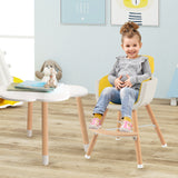 3-in-1 Convertible Wooden High Chair with Cushion