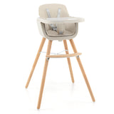 3-in-1 Convertible Wooden High Chair with Cushion