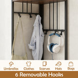 4-Tier Coat Rack Corner Hall Tree with Shoe Storage Bench