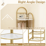 4-Tier Coat Rack Corner Hall Tree with Shoe Storage Bench