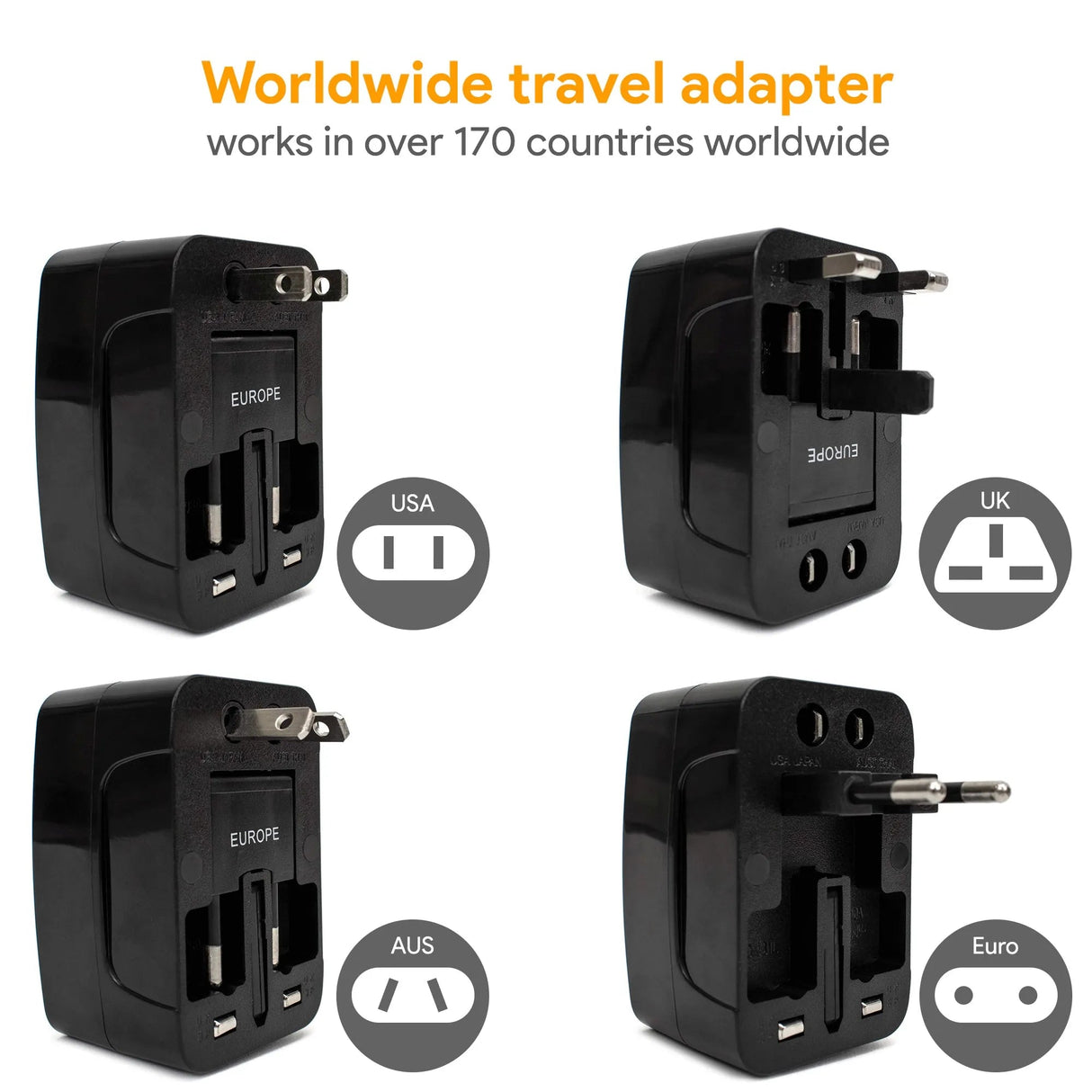 Surge Protected Travel Power Adapter
