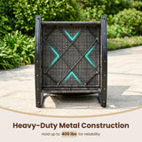 400 LBS Patio Rattan Rocker Chair with Anti-Tip Stoppers and Thick Cushions for Porch-Gray