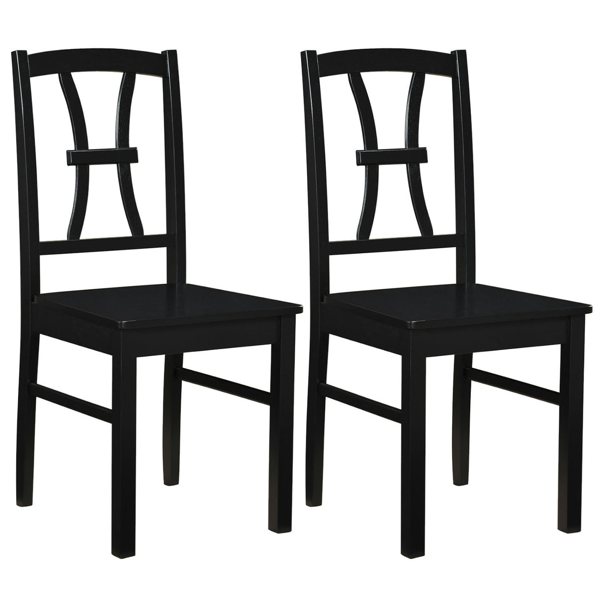 400 lbs Capacity Dining Chair Set of 2 with Cross Backrest and Rubber Wood Frame