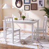 400 lbs Capacity Dining Chair Set of 2 with Cross Backrest and Rubber Wood Frame