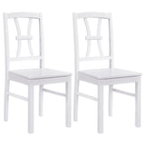 400 lbs Capacity Dining Chair Set of 2 with Cross Backrest and Rubber Wood Frame