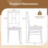 400 lbs Capacity Dining Chair Set of 2 with Cross Backrest and Rubber Wood Frame