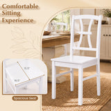 400 lbs Capacity Dining Chair Set of 2 with Cross Backrest and Rubber Wood Frame