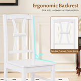 400 lbs Capacity Dining Chair Set of 4 with Cross Backrest and Rubber Wood Frame