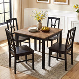 400 lbs Capacity Dining Chair Set of 4 with Cross Backrest and Rubber Wood Frame