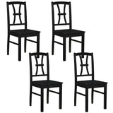 400 lbs Capacity Dining Chair Set of 4 with Cross Backrest and Rubber Wood Frame