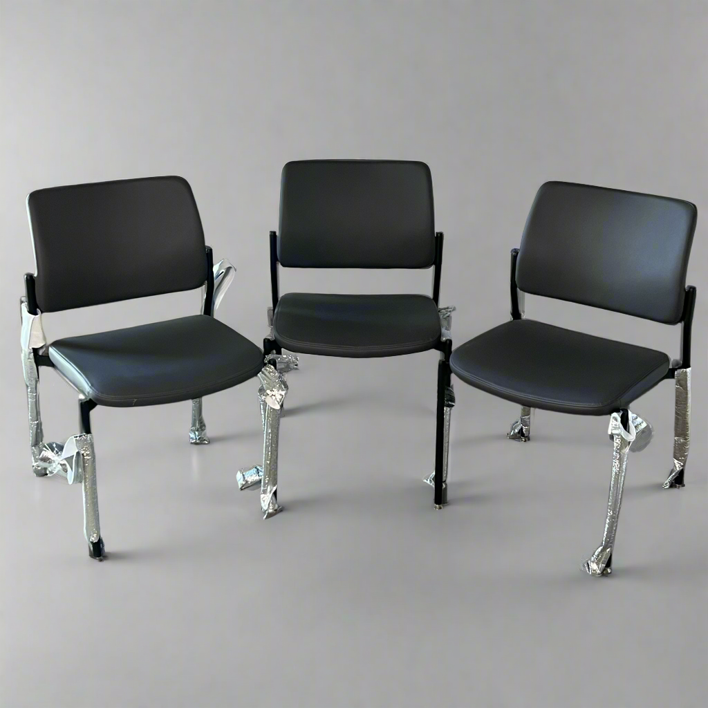 SITONIT SEATING (3 PACK) Grey Chair With Leather Material 34" H x 18.5" x 18.5"