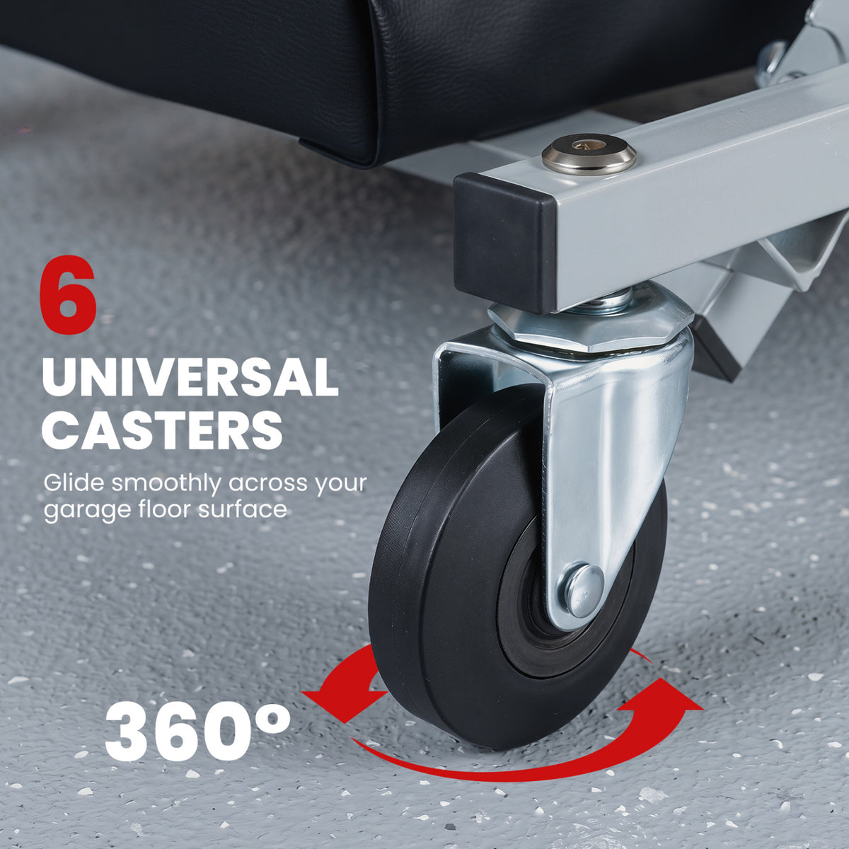 40" 2-in-1 Mechanic Creeper & Z-Seat with 6 Swivel CastersBlack