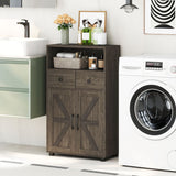 40" Bathroom Storage Cabinet with Drawers and Removable Shelf-Oak
