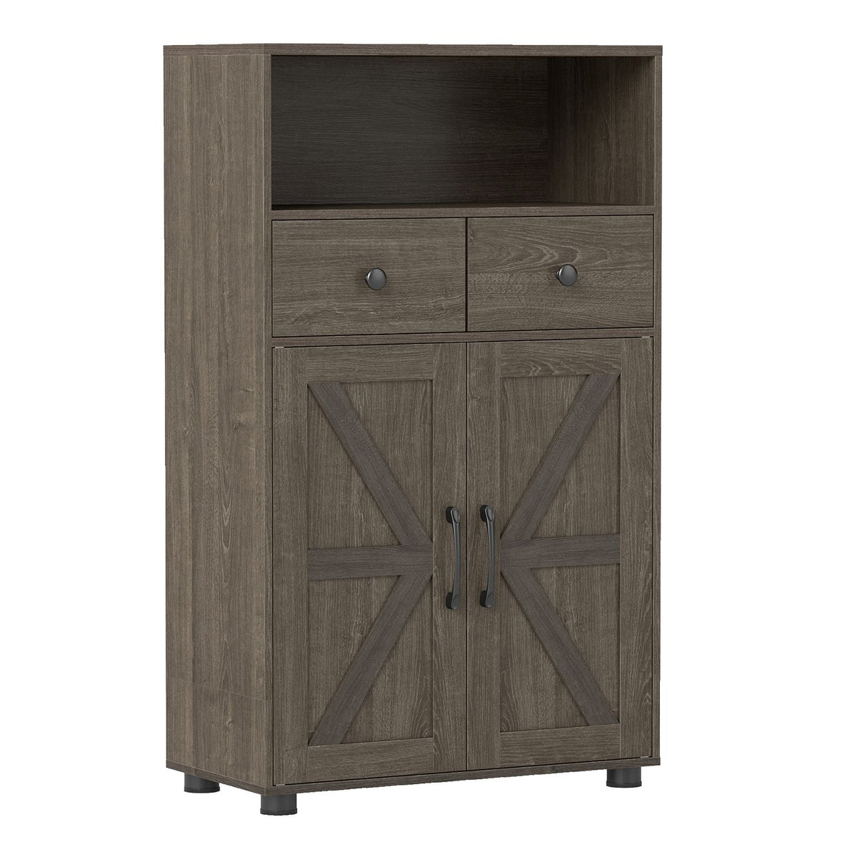 40" Bathroom Storage Cabinet with Drawers and Removable Shelf-Oak