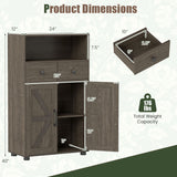 40" Bathroom Storage Cabinet with Drawers and Removable Shelf-Oak