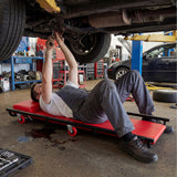 Rolling Creeper Padded Mechanic Cart with Adjustable Backrest and Headrest