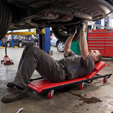 Rolling Creeper Padded Mechanic Cart with Adjustable Backrest and Headrest