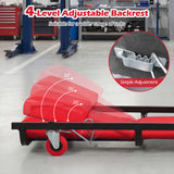 Rolling Creeper Padded Mechanic Cart with Adjustable Backrest and Headrest