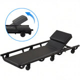 Rolling Creeper Padded Mechanic Cart with Adjustable Backrest and Headrest
