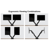 ErgoAV Gas Spring Desk Mount for Dual Monitors 13" to 27"