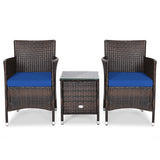 3 Pcs Outdoor Rattan Wicker Furniture Set
