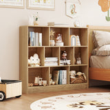 41 inches Wooden Toy Storage Organizer with 10 Cubes for Kids