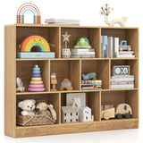 41 inches Wooden Toy Storage Organizer with 10 Cubes for Classroom Daycare Nursery Kindergarten