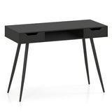 42.5" Mid Century Modern Writing Desk with Metal Leg and Drawers