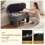 Storage Ottoman Bench Corduroy Fabric Upholstered Foot Stool