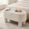 Storage Ottoman Bench Corduroy Fabric Upholstered Foot Stool