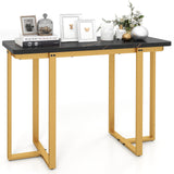 42 Inches Modern Faux Marble Entryway Table with Geometric Metal Frame