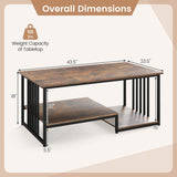 43.5" Coffee Table 2-Tier with Open Storage Shelf