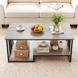 43.5" Coffee Table 2-Tier with Open Storage Shelf