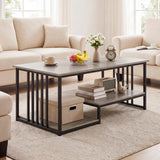 43.5" Coffee Table 2-Tier with Open Storage Shelf