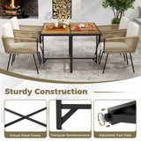 43.5 Inch 4-Person Square Patio Dining Table-Natural