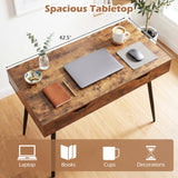 Computer Desk with 2 Drawers for Small Spaces