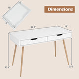 Computer Desk with 2 Drawers for Small Spaces
